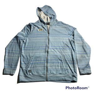 Oakley Mens Size XL Blue Striped Long Sleeve Hoodie - Missing Drawstrings